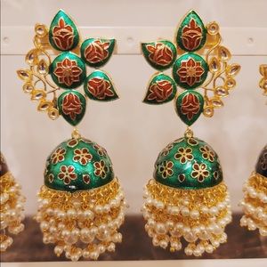 Original Indian kundan jhumka earrings